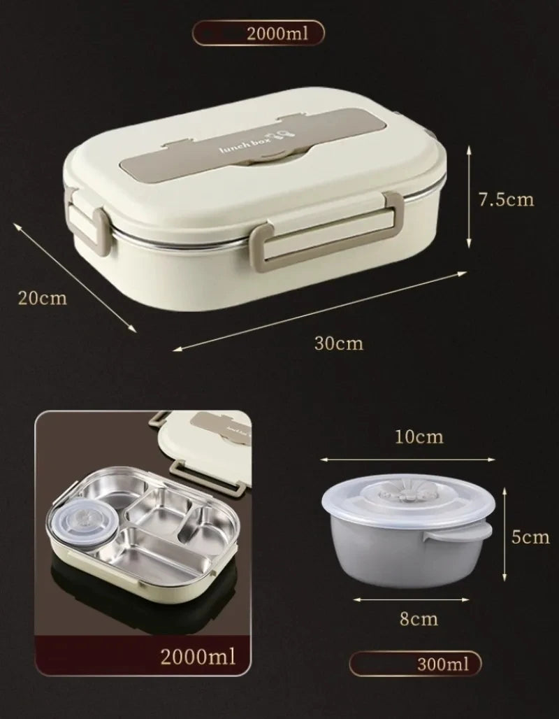 Stainless Steel Compartment Insulated Lunch Box ā Portable & Leakproof with insulated lunch bag Set