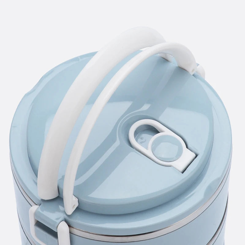 Multi-layer Thermal Lunch Box Stackable Round Metal Stainless Steel container