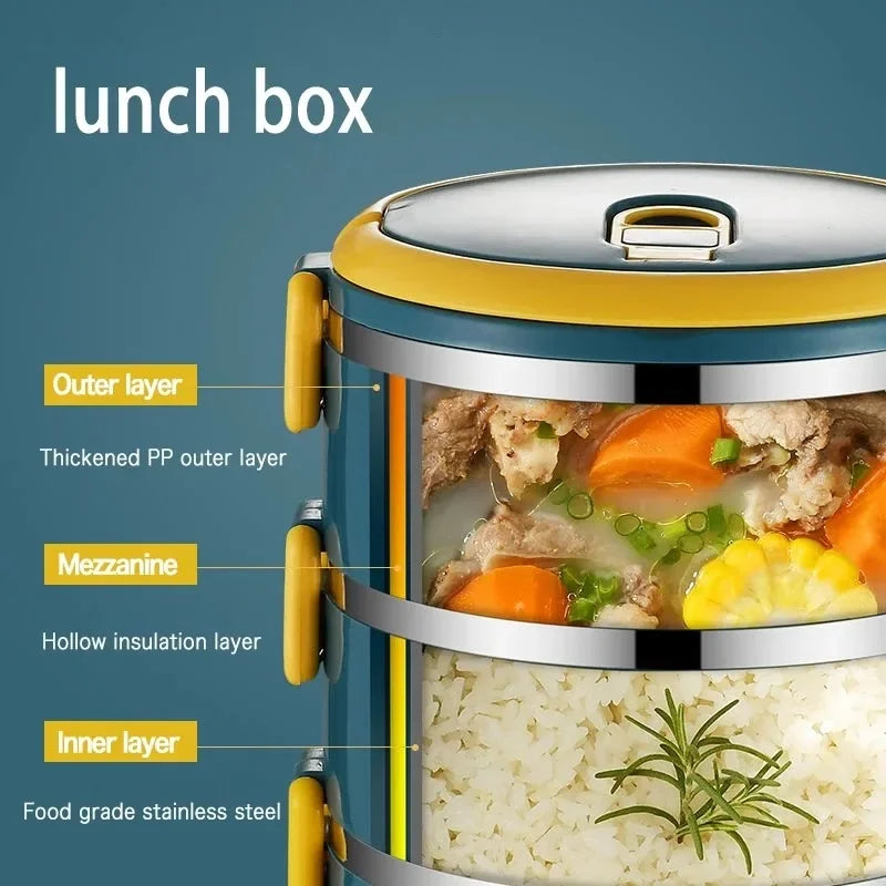 Portable Lunch Box Bento Thermos Containers with Bag