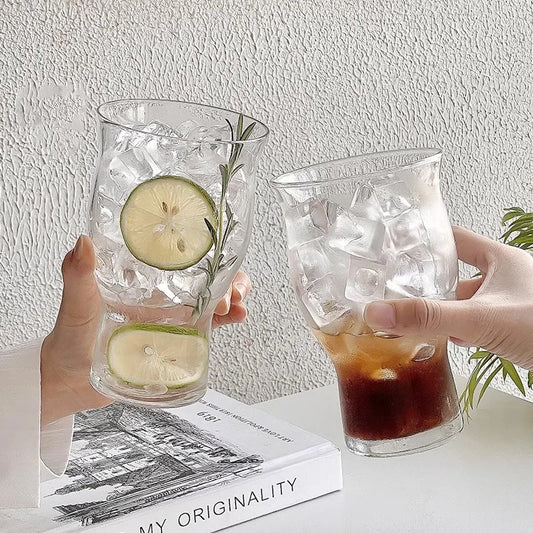 400ml Trendy Wide-Mouth Glass Cup with Straw – Multipurpose Drinkware