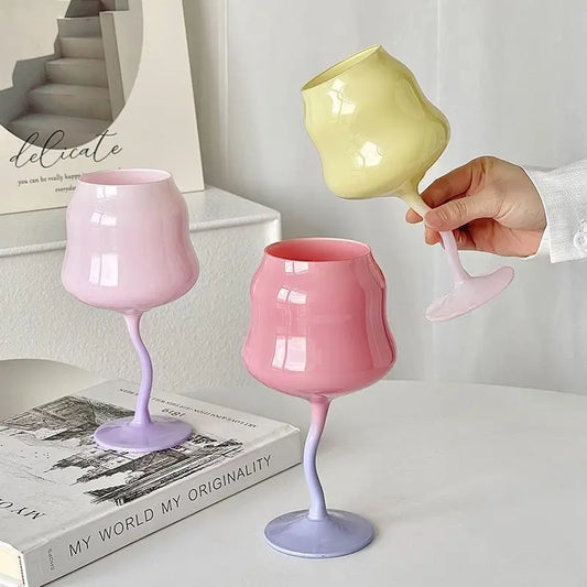 Colorful Antique Goblet Cute & Creative Macaron Colored Glass