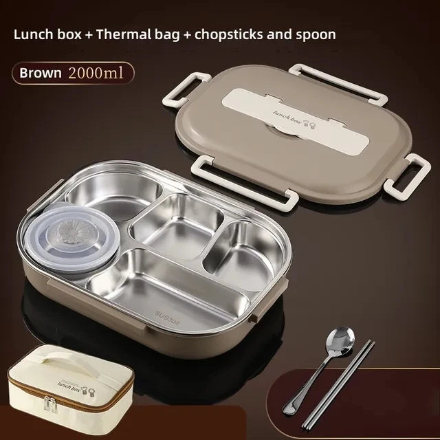 Stainless Steel Compartment Insulated Lunch Box ā Portable & Leakproof with insulated lunch bag Set