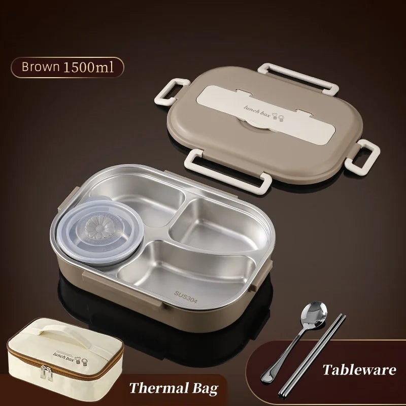 Full set Stainless Steel Insulated Lunch Box Set with Bag – Portable & Leakproof