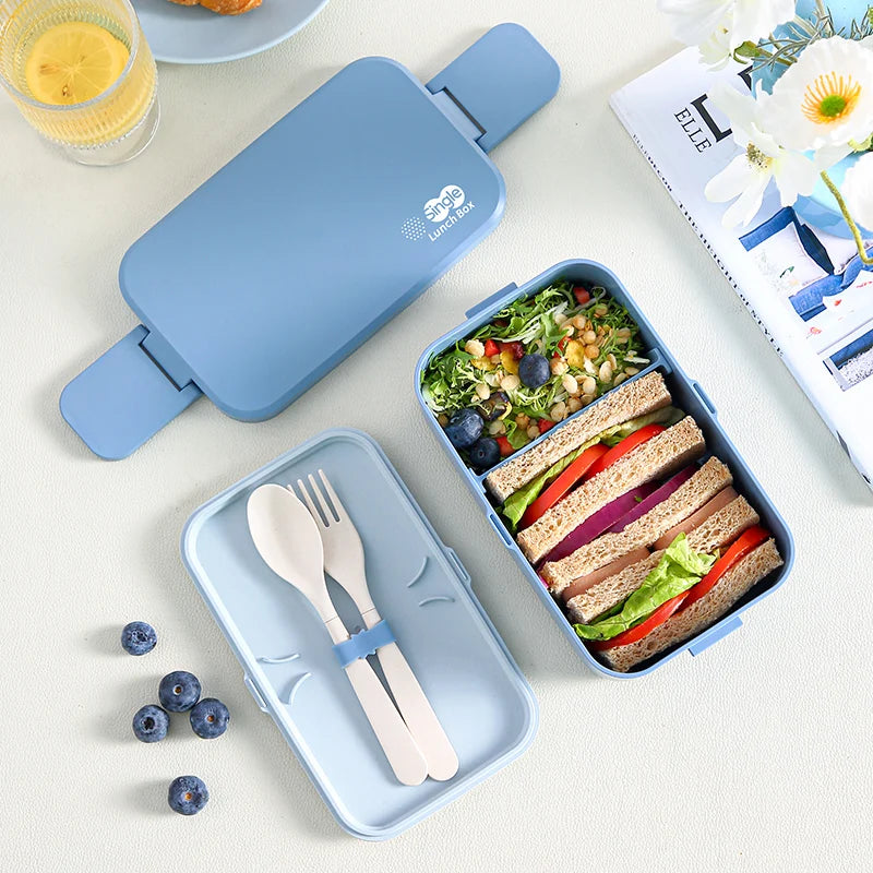 Eco-friendly Bamboo Fiber Lunch Box 3in1 Double Layer