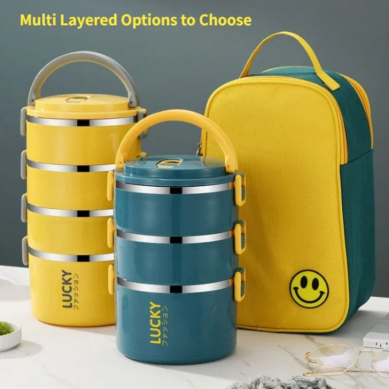 Portable Lunch Box Bento Thermos Containers with Bag