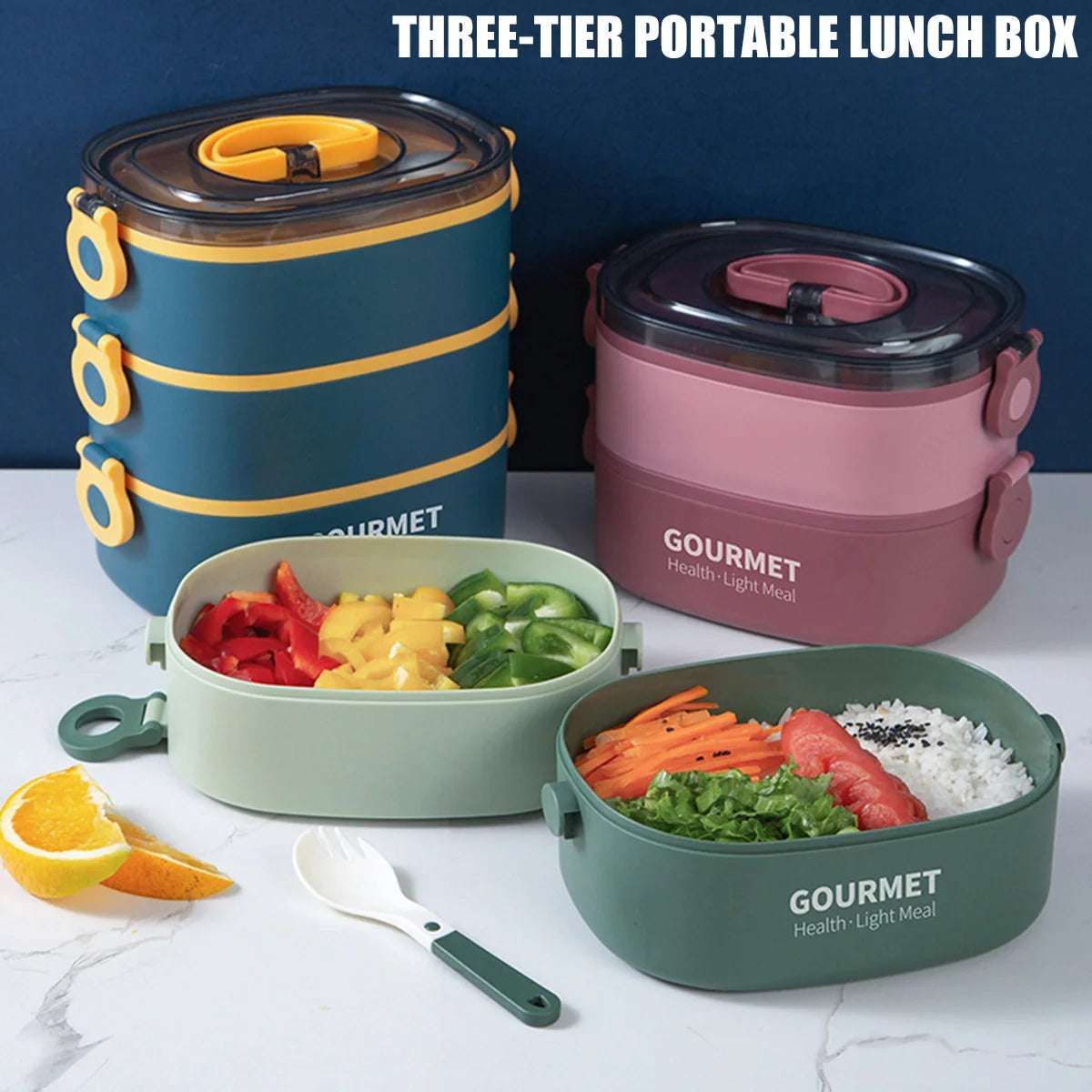 2000ML 3 Layer Portable lunch Box