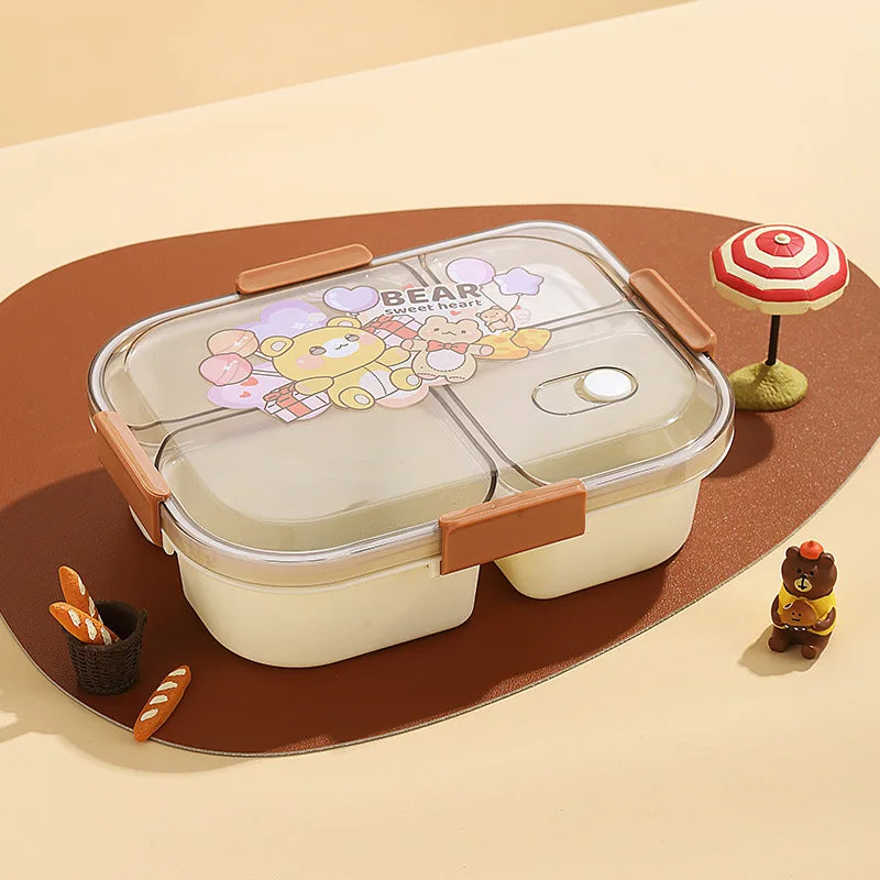 4 Compartments Leakproof Bento Lunchbox for School