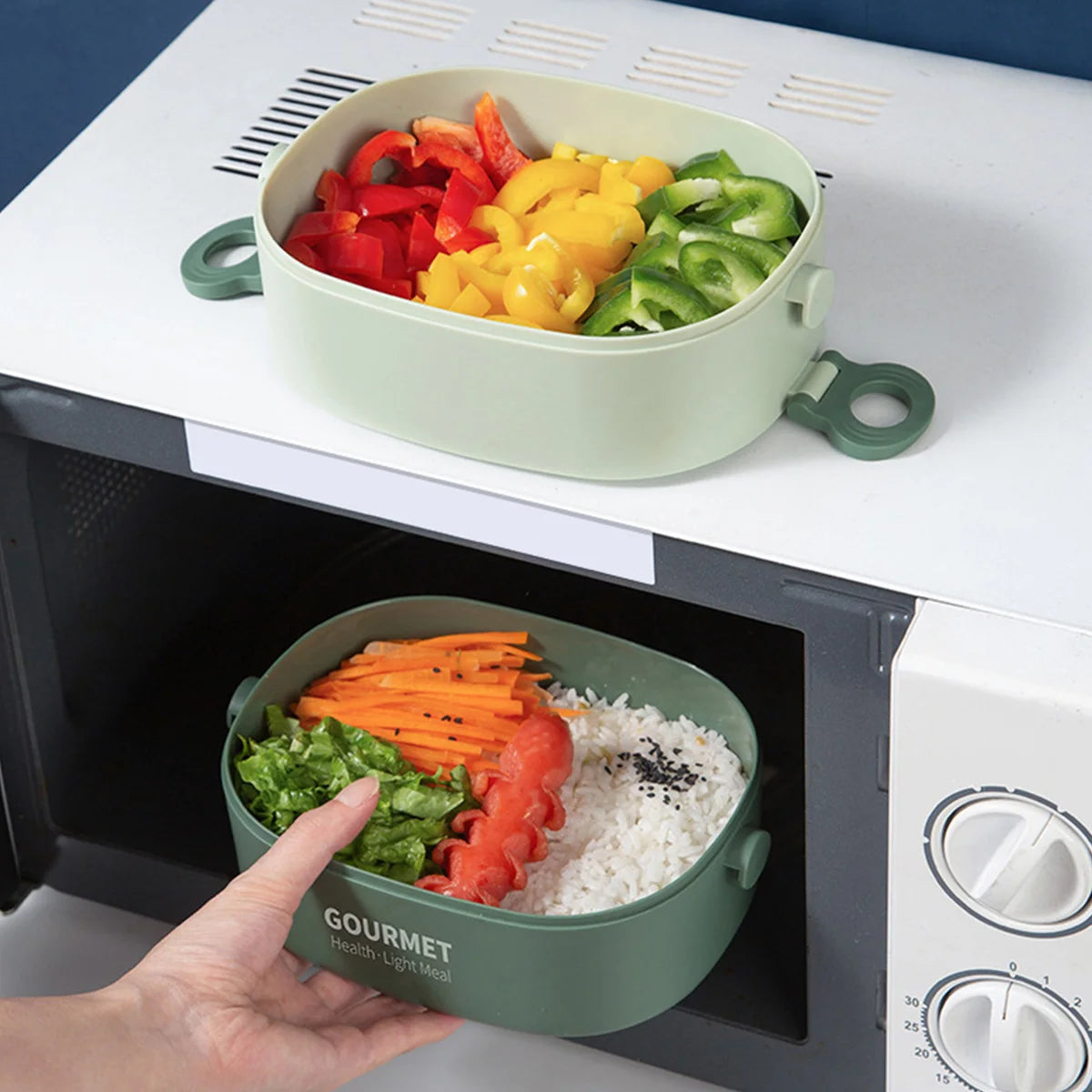 2000ML 3 Layer Portable lunch Box