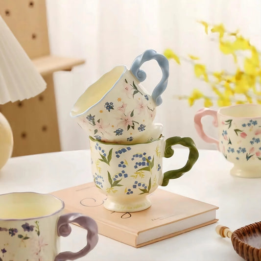 300ml Floral Vintage Retro Mug – Beautiful Coffee & Tea Cup