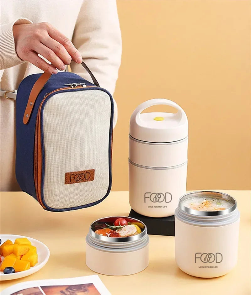 Portable Thermal Porridge Cup Insulation Lunch Box Warmer Thermos Soup Cup