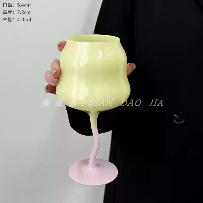 Cute & Creative Macaron Colored Glass β High-Footed Aesthetic cocktails glass  πΈβ¨