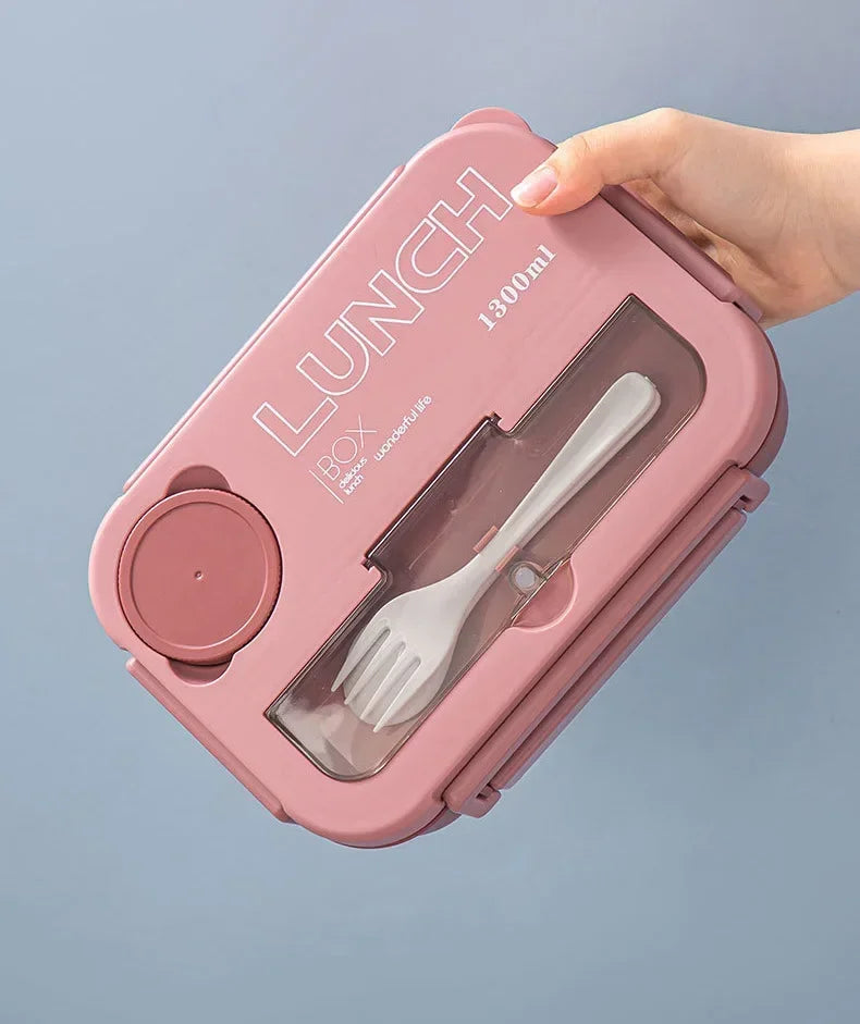 1300ML- Lunch Box with 4 Compartments β Leakproof Bento Lunchbox