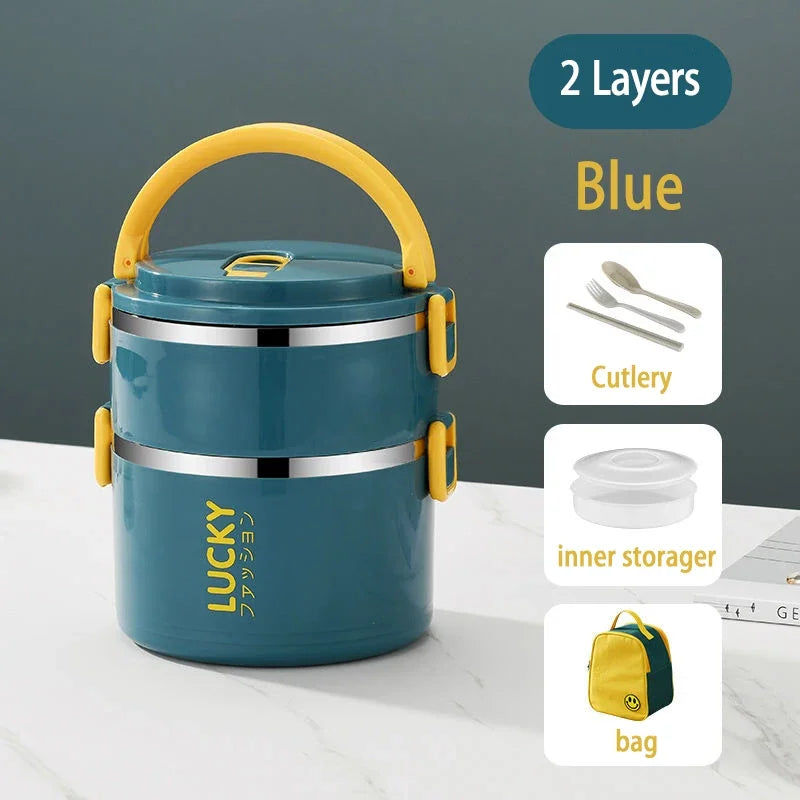 Portable Lunch Box Bento Thermos Containers with Bag