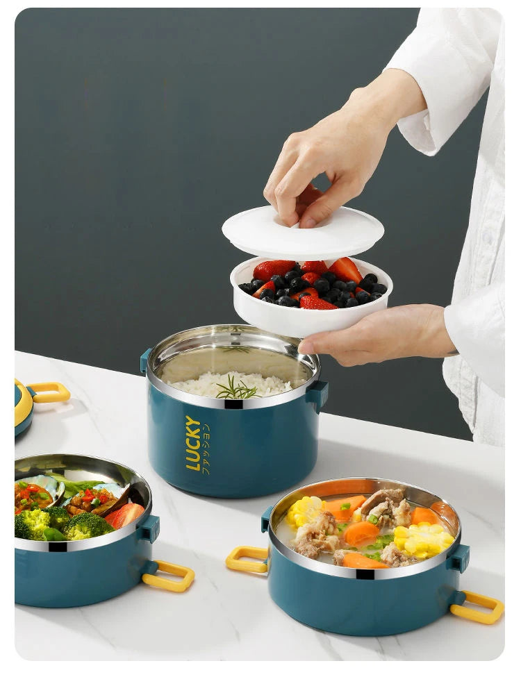 Portable Lunch Box Bento Thermos Containers with Bag