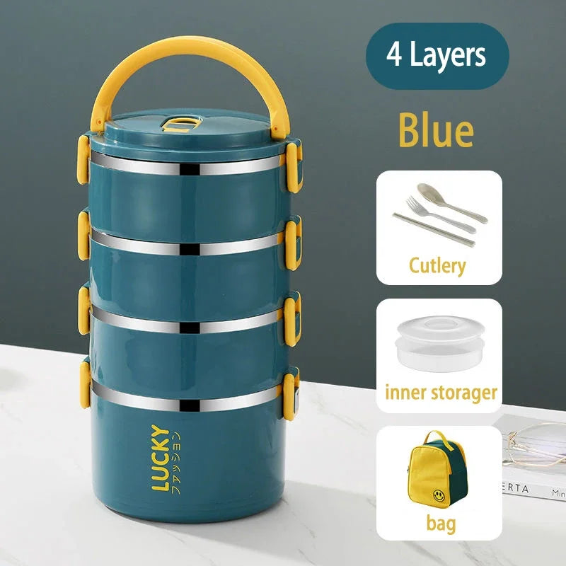 Portable Lunch Box Bento Thermos Containers with Bag
