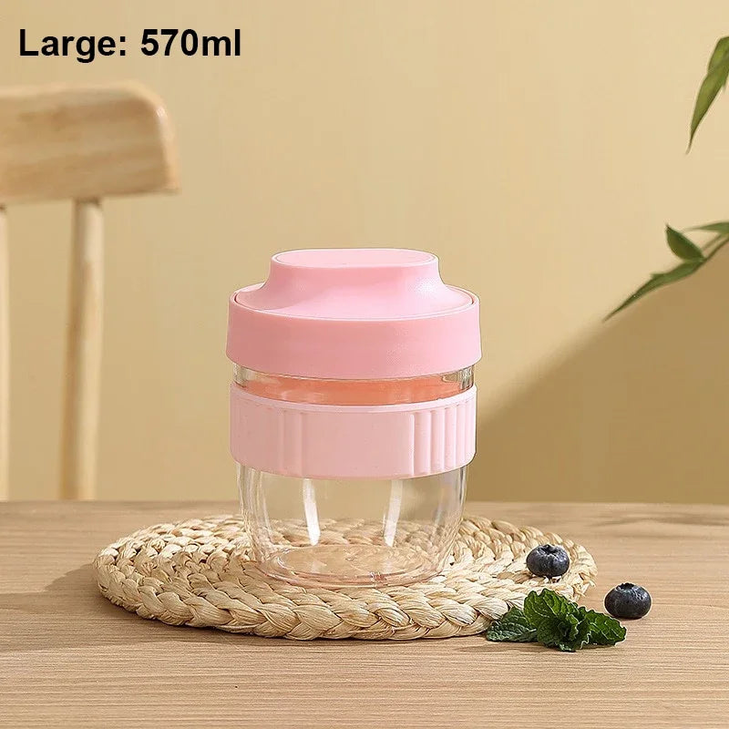 Portable Breakfast Cup with Spoon โ Oatmeal, Cereal, Yogurt- On-the-Go Food Container