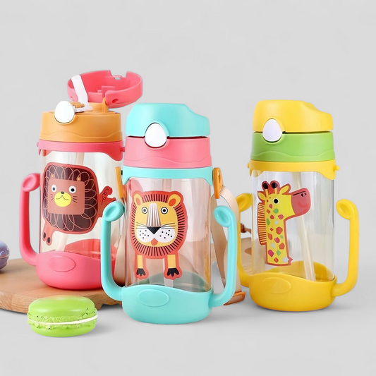 400ml Kids Water Sippy Cup – Portable Children’s Water Bottle with Straw & Handle