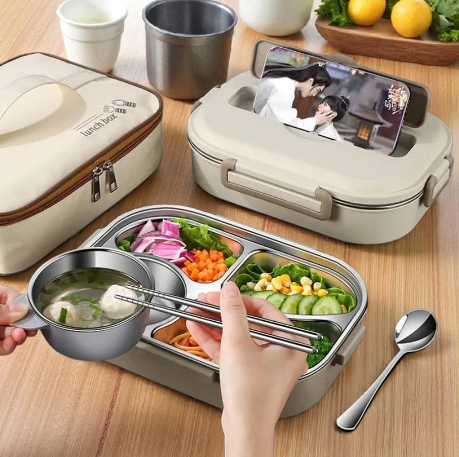 Stainless Steel Compartment Insulated Lunch Box ā Portable & Leakproof with insulated lunch bag Set