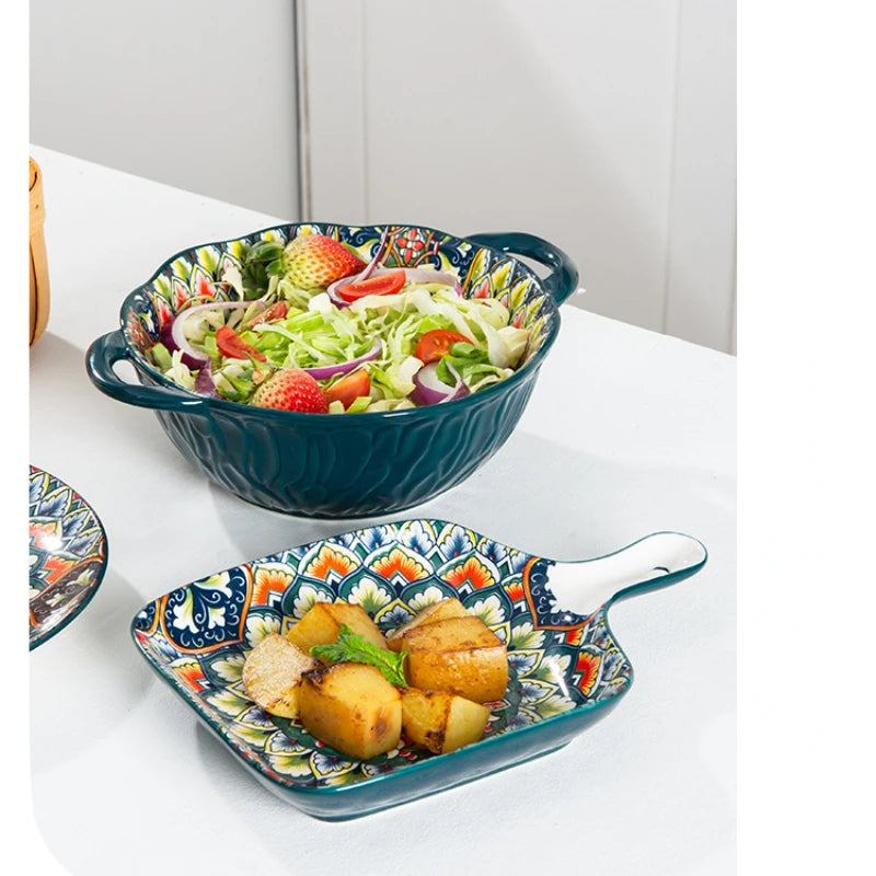 Bohemian Retro pattern Ceramic Dinnerware – Plates & Bowls