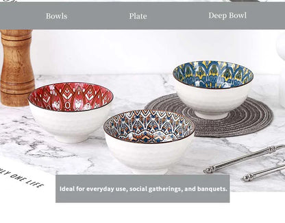3Pcs Ceramic Bowl Set – 4.5-Inch Dessert or Soup Bowls