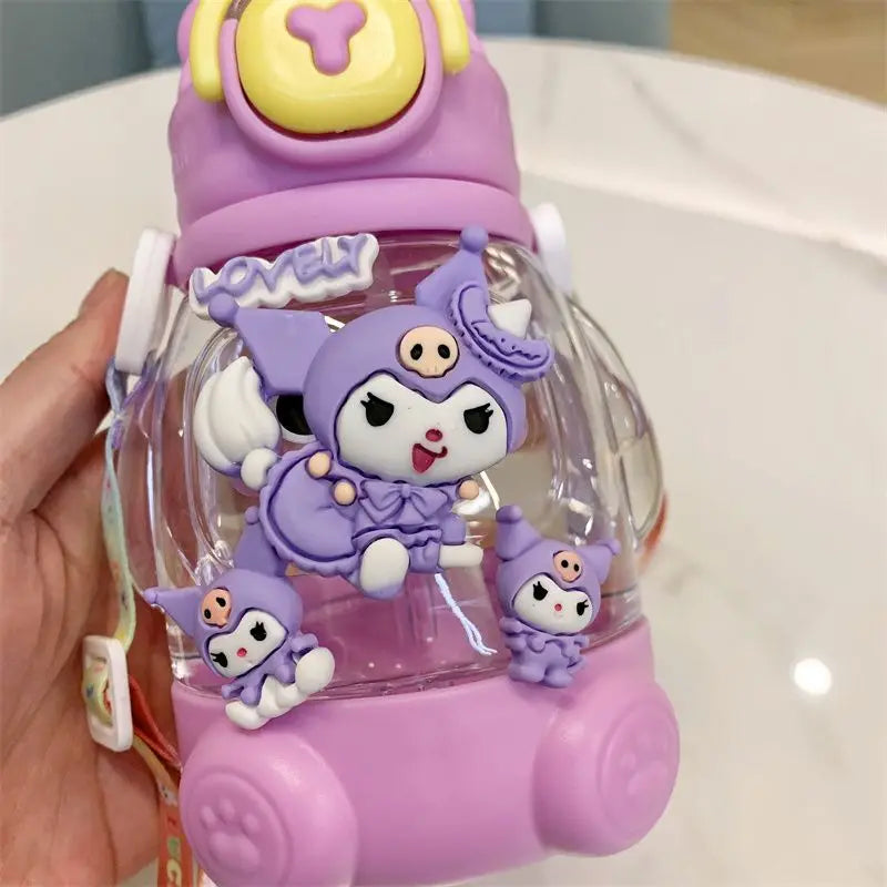 500ml Cartoon Character Water Bottle – Cute & Unique Design with Adjustable Strap