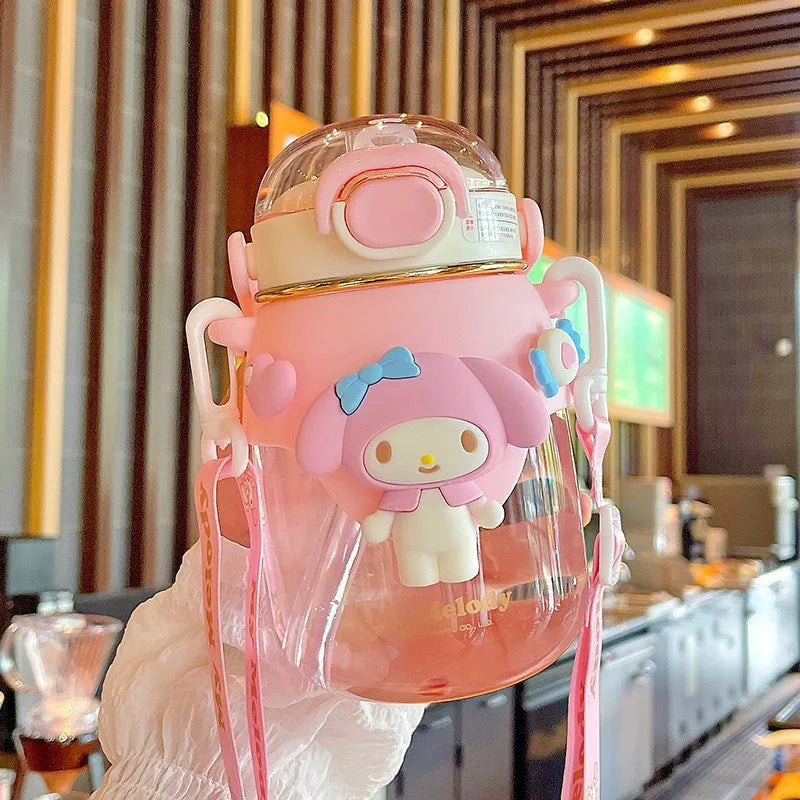 Large 820ML cute Cartoon Character Water Bottle – Cute & Unique