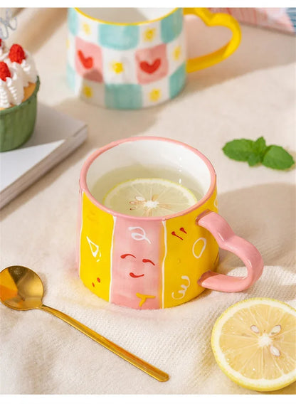 Cute Heart Shaped Ceramic Mug – 400ml