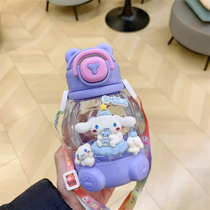 500ml Cartoon Character Water Bottle – Cute & Unique Design with Adjustable Strap