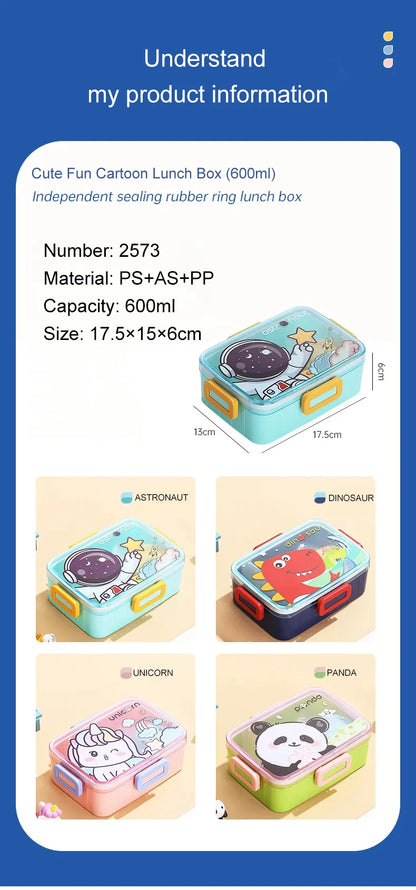 Cute Kids Lunch Box with multiple Compartments style – Leakproof Bento Lunchbox