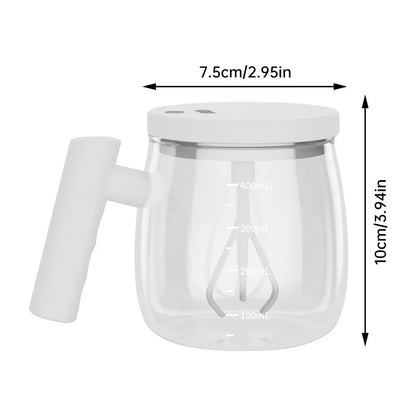 Electric Mixing Cups for Drinks – Self-Stirring Portable Glass Mug (400ml)