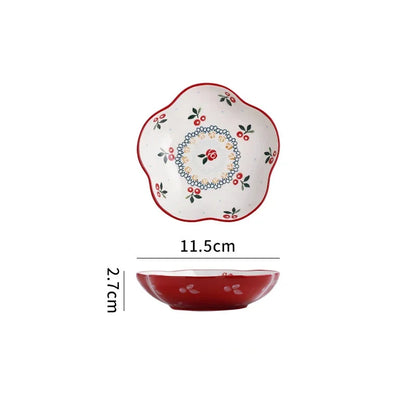 Cute Cherry design Ceramic Bowl – Salad, Fruit & Dessert Bowl