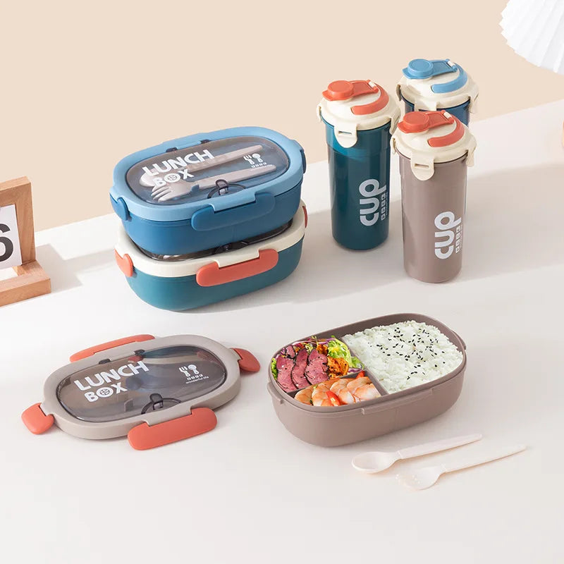 SET Lunch box+ bottle+cutlery