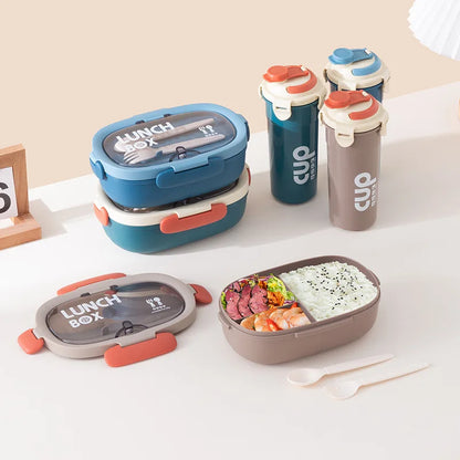 SET Lunch box+ bottle+cutlery