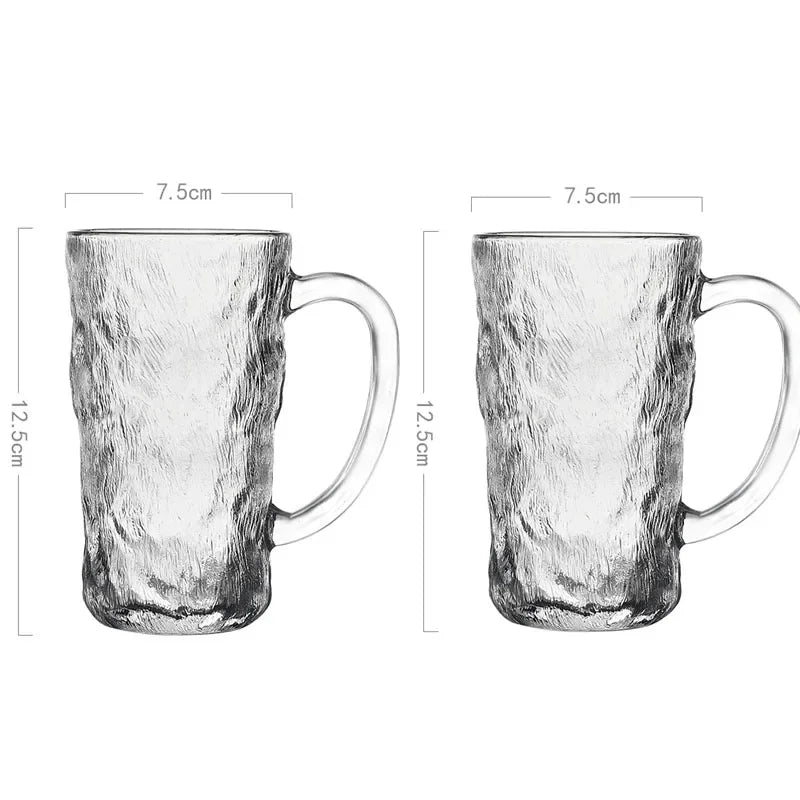 2pcs Glacier Patterned Glass Set – 300ml & 400ml