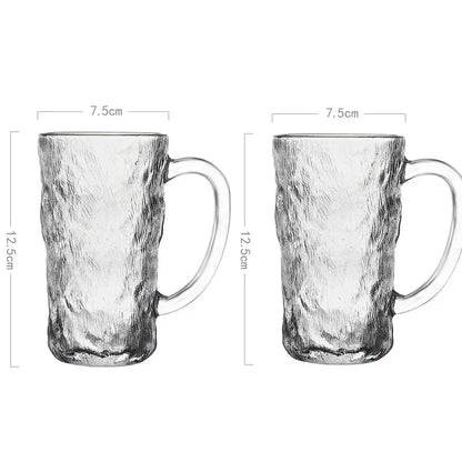 2pcs Glacier Patterned Glass Set – 300ml & 400ml