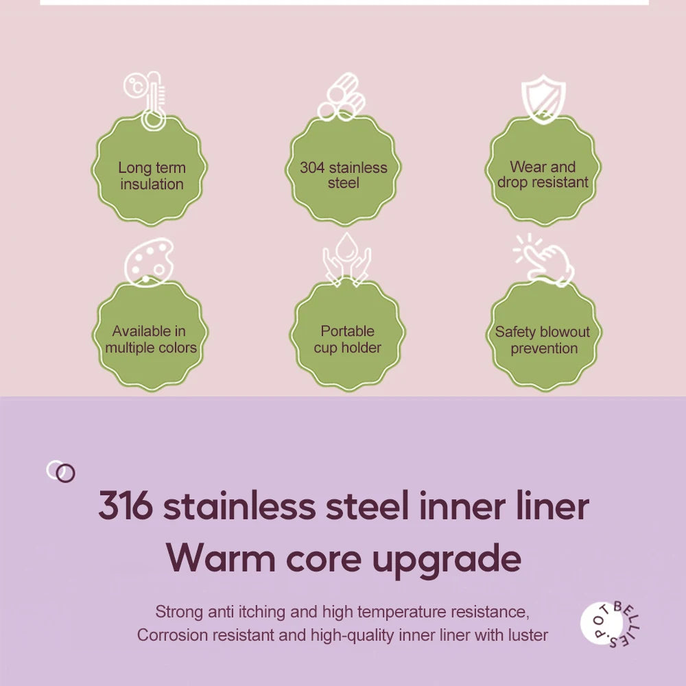 500ML Kids Thermos Bottle with Strap & Carry Bag