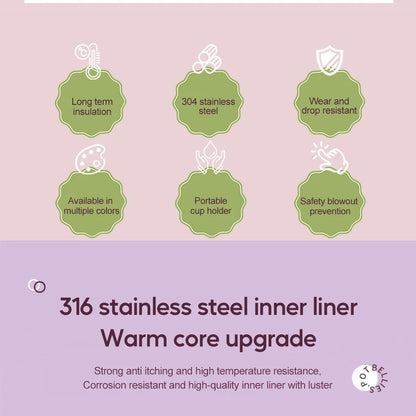 500ML Kids Thermos Bottle with Strap & Carry Bag