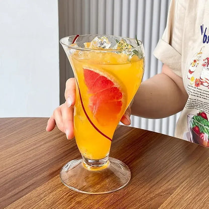 Premium Creative Design Glass Cup – 470ml Unique Drinkware