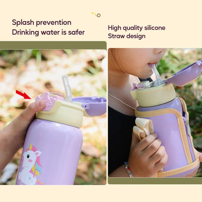 500ML Kids Thermos Bottle with Strap & Carry Bag