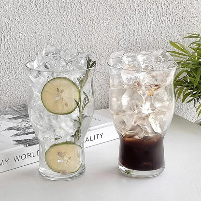 400ml Trendy Wide-Mouth Glass Cup with Straw – Multipurpose Drinkware