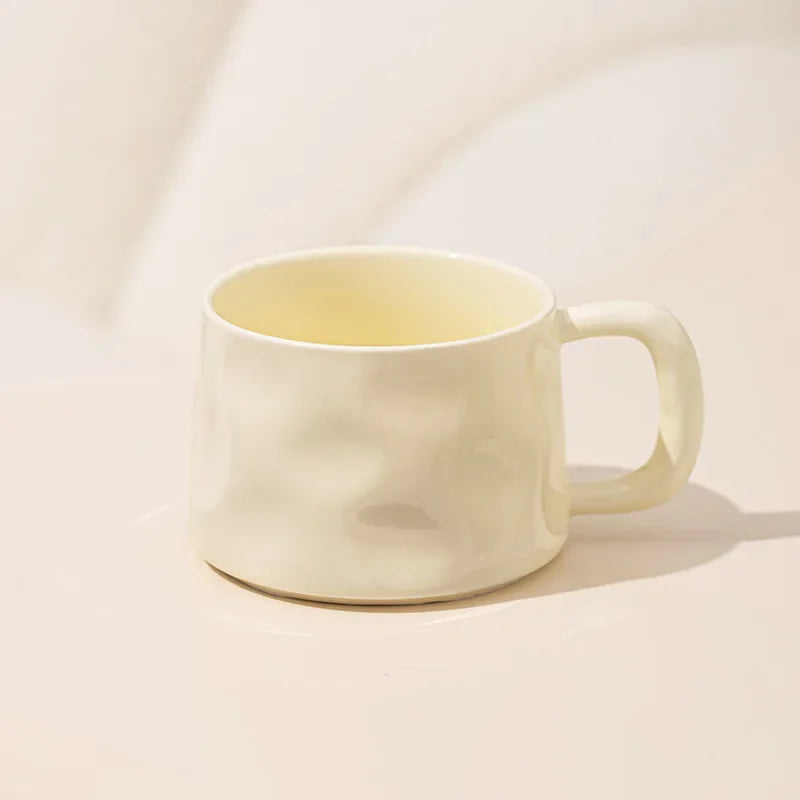 300ML Ceramic Coffee Mug with Saucer Set – Elegant Design in 3 Colors