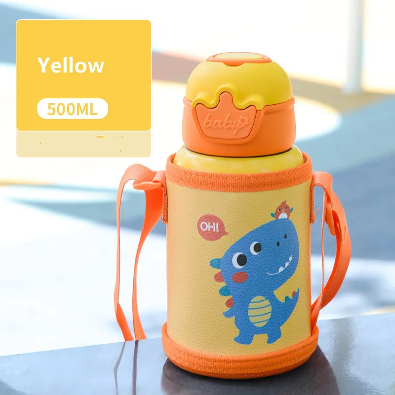 500ML Kids Thermos Bottle with Strap & Carry Bag