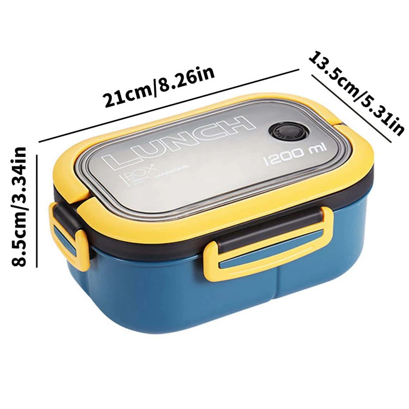Best selling!! 2-Layer Bento Lunch Box with Fork & Spoon Set | Leakproof High-Capacity Food Storage