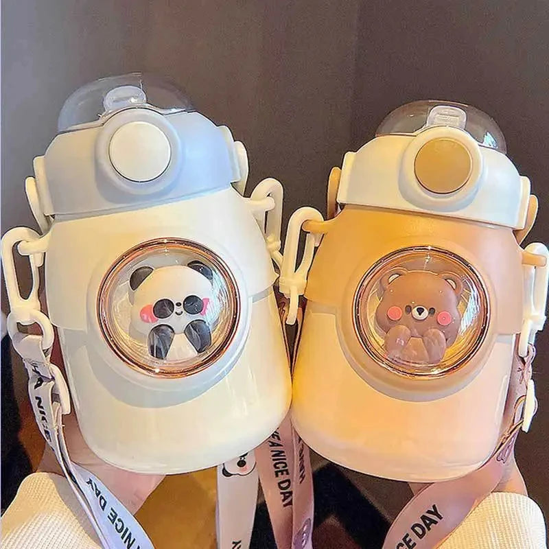 Thermos bottle-Thermal Insulated Bottle with build-n straw and strap