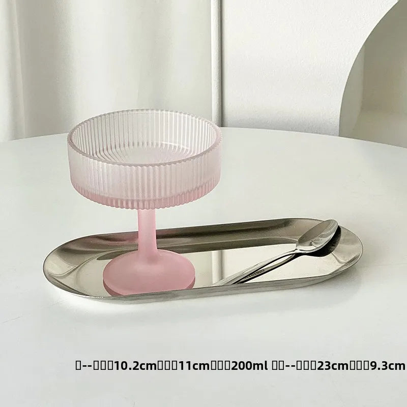 Premium Pink Frosted Highball Glass – Elegant Cocktail & Champagne Glass