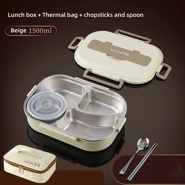 Stainless Steel Compartment Insulated Lunch Box – Portable & Leakproof with insulated lunch bag Set