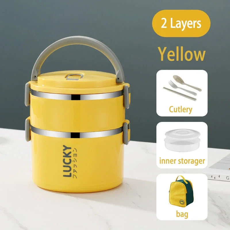 Portable Lunch Box  Bento Thermos Containers with Bag
