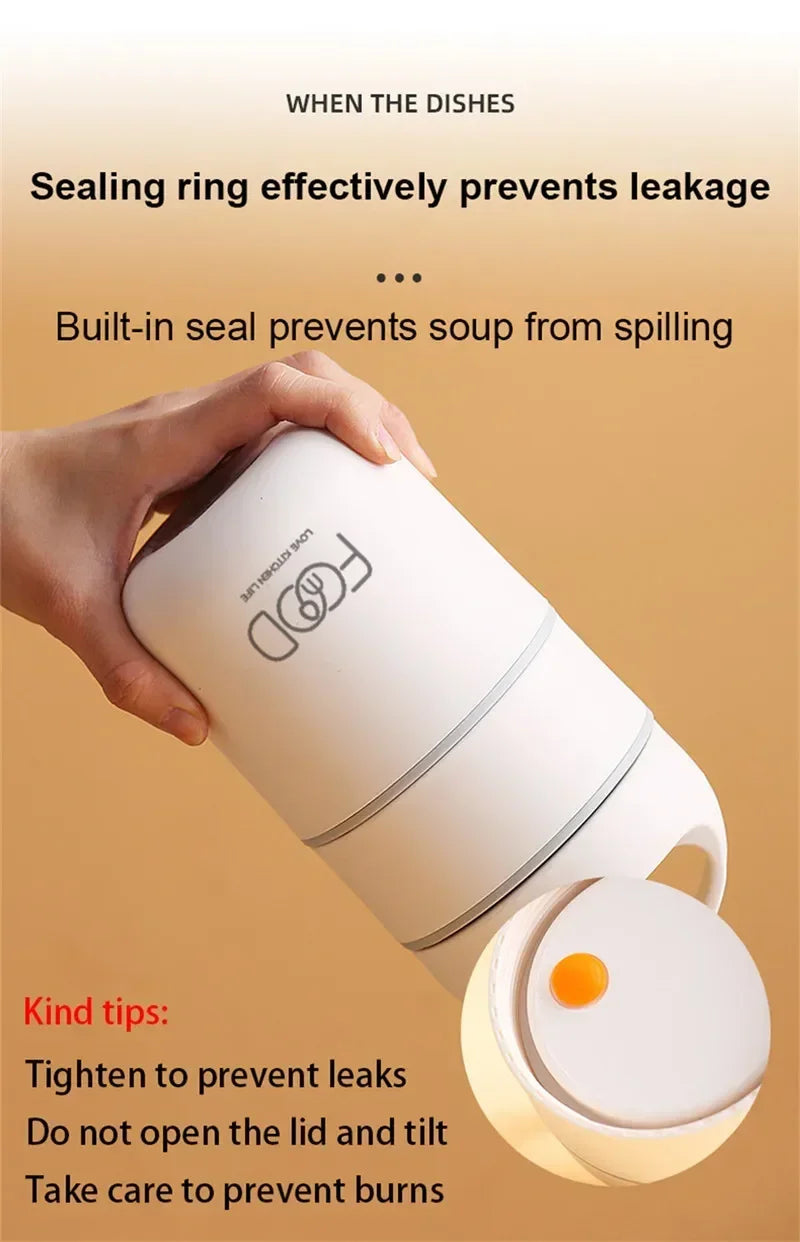 Portable Thermal Porridge Cup Insulation Lunch Box Warmer Thermos Soup Cup