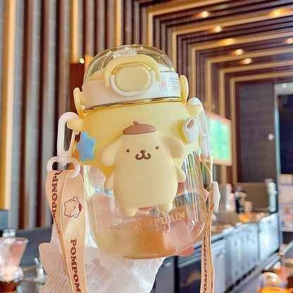 Large 820ML cute Cartoon Character Water Bottle – Cute & Unique