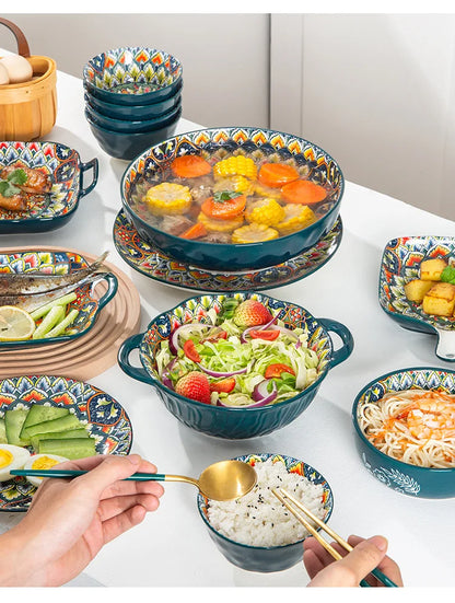 Bohemian Retro pattern Ceramic Dinnerware – Plates & Bowls
